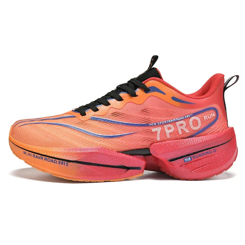 Novos tênis de placa de carbono masculino ao ar livre sola macia malha sapatos esportivos tênis de corrida luz anti-deslizamento casual casal tênis