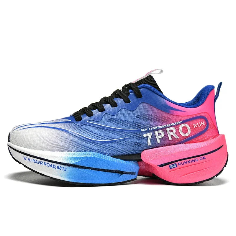 Novos tênis de placa de carbono masculino ao ar livre sola macia malha sapatos esportivos tênis de corrida luz anti-deslizamento casual casal tênis